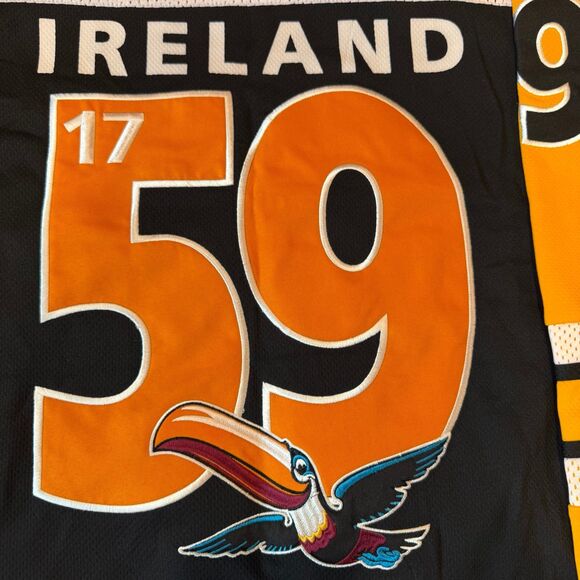 Guinness Toucan Hockey Jersey Yellow Black & White Sz L - Picture 4 of 9